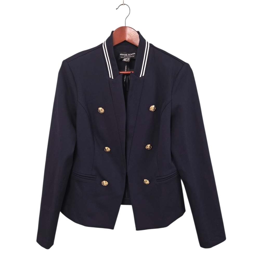Frank Lyman Montreal Design Collection Navy‎ Military Nautical Blazer Womens 10